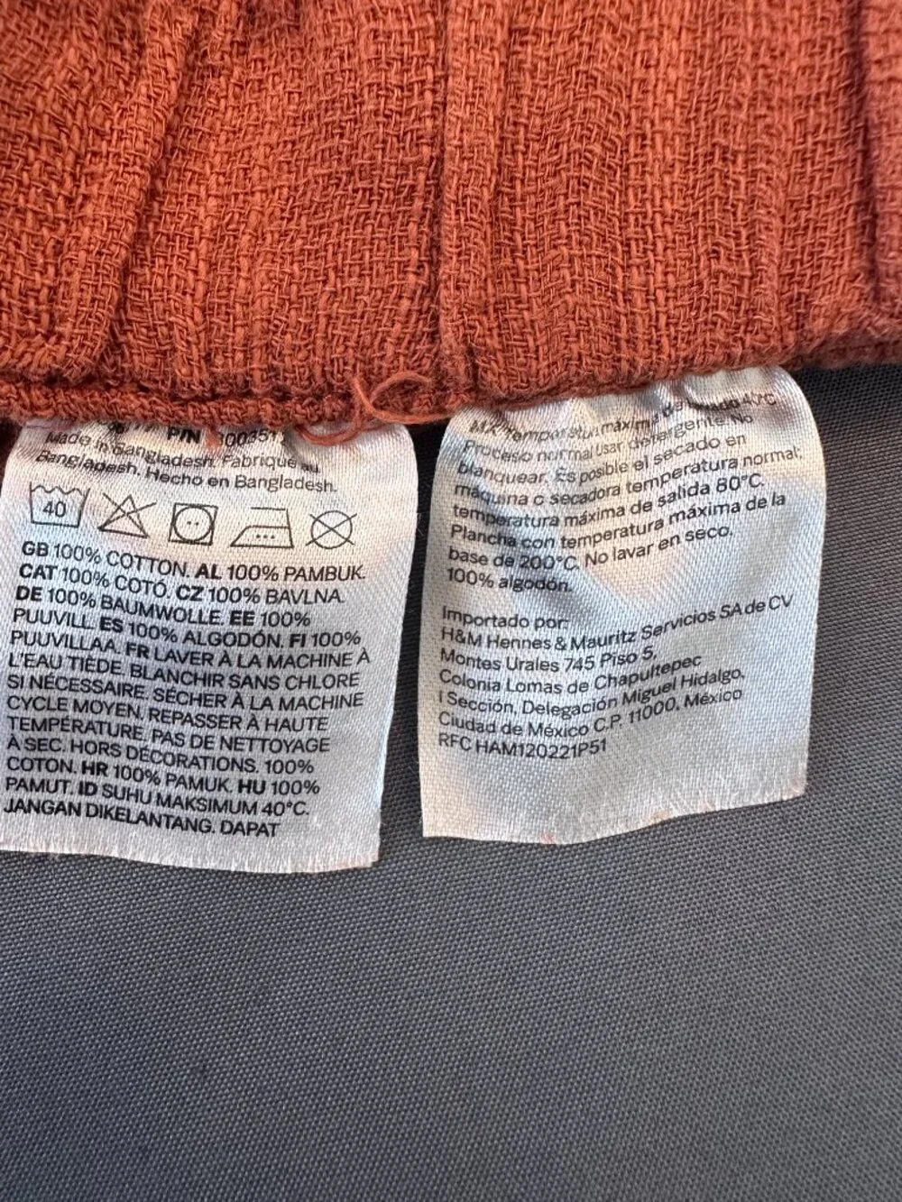 H&M Kids Rust Orange 2 Piece Matching Shirt & Shorts Set Size 10